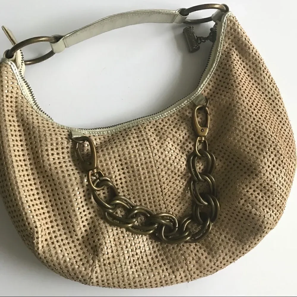 BABEE D LEATHER HOBO W/ CHAIN BAG